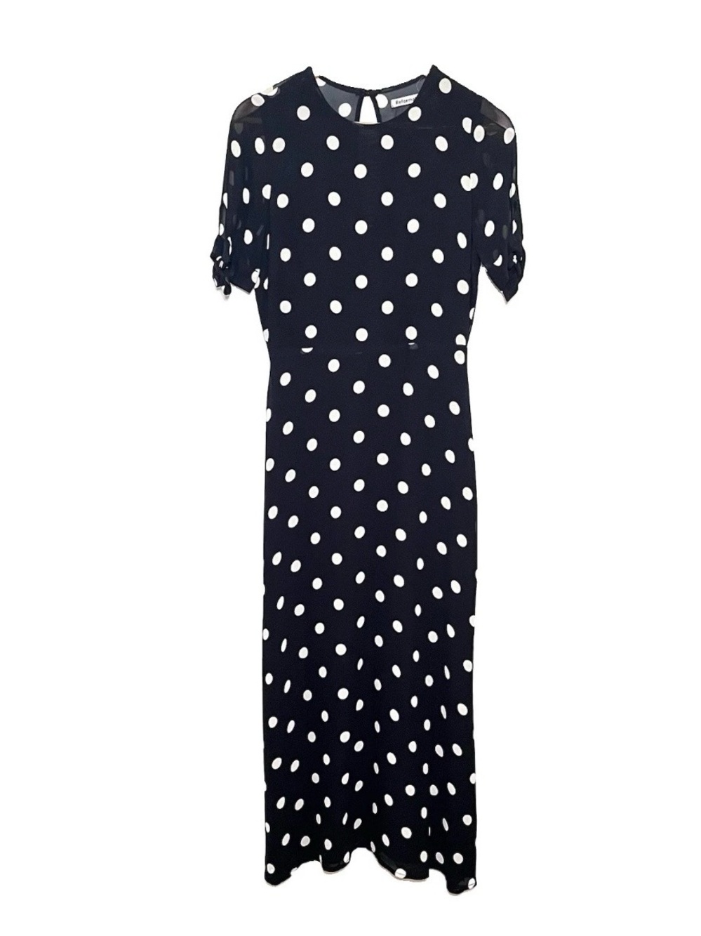Reformation Amsterdam Dress Size 6 Midi Polka Dots Black White